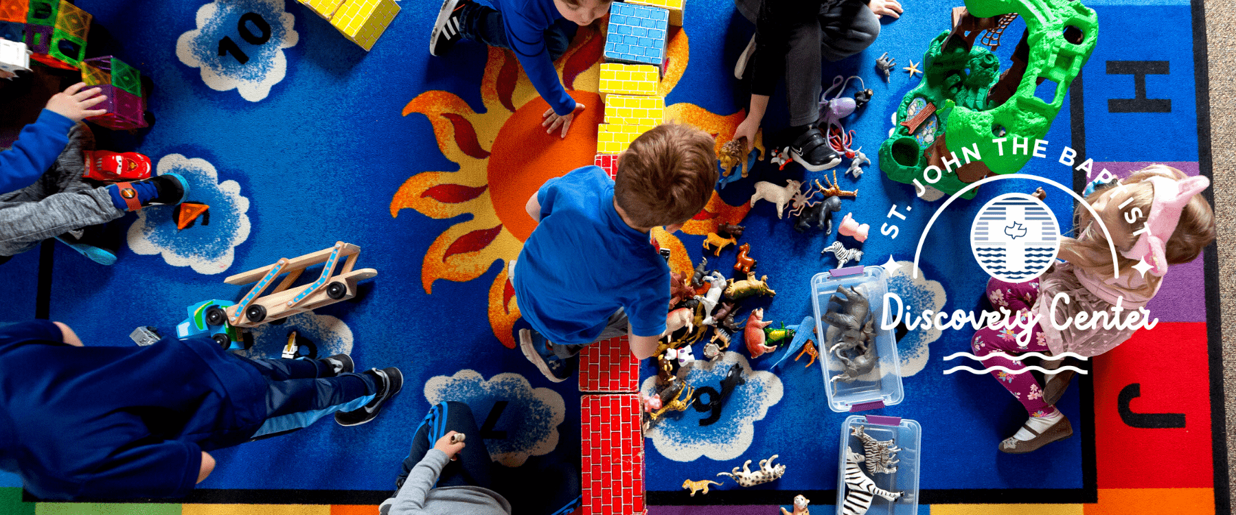 preschool students playing with legos